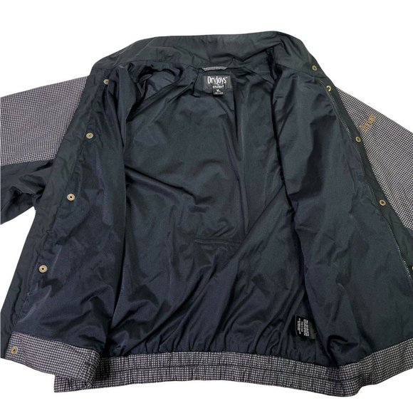 FootJoy DryJoys Vintage Full Zip Lined Weather Golf Jacket Houndstooth Men's XL - Picture 2 of 12
